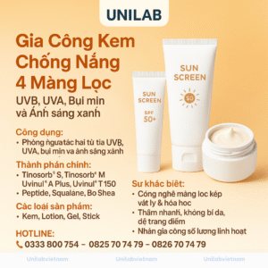 Gia Công Kem Chống Nắng 4 Màng Lọc